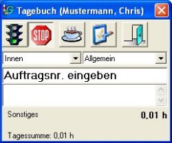 Screenshot Zeiterfassung